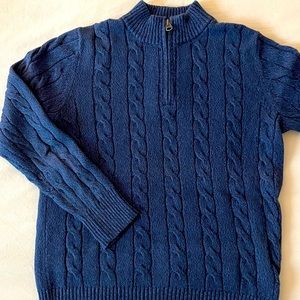 Brooks Brother’s Boys’ Cable Quarter Zip Sweater - Size M